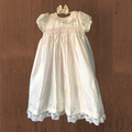 White Smocked Christening/Baptism Gown with Lace Trim