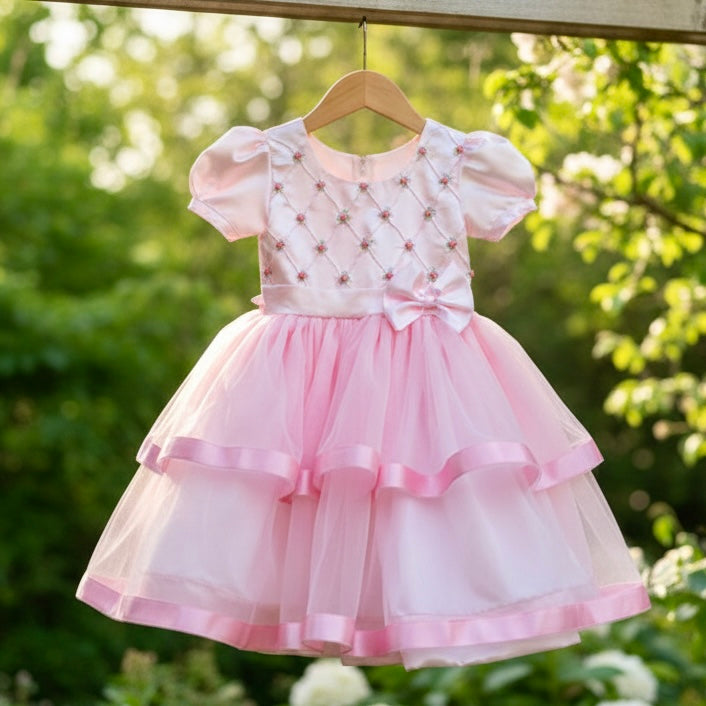 Pink dress with a bow
